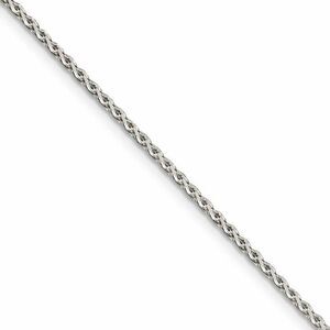 1.5mm Rhodium Plated Sterling Silver Spiga Chain Necklace, 18-20 Inch